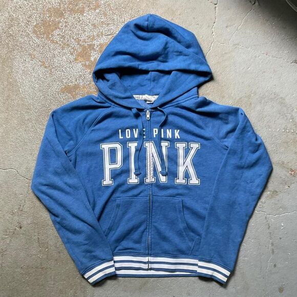 Y2K Victoria Secret Pink Zip Up Hoodie - Picture 1 of 2